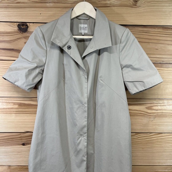Pauw Amsterdam Jacket Size 2 Khaki Beige Snap Down Pockets Longline Trench B81 - Picture 2 of 16